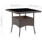 vidaXL Mesa de comedor de jardín ratán sintético marrón vidaXL Mesa de comedor de jardín ratán sintético marrón