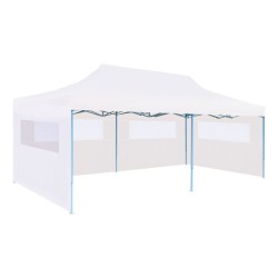 vidaXL Carpa plegable Pop-up con paredes laterales acero gris 3x6 m