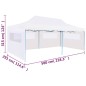 vidaXL Carpa plegable Pop-up con paredes laterales acero gris 3x6 m