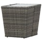 vidaXL Mesa de centro ratán PE y vidrio templado gris 41,5x41,5x43 cm vidaXL Mesa de centro ratán PE y vidrio templado gris 41,5x41,5x43 cm