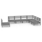 vidaXL Juego de muebles de jardín 7 piezas madera maciza de pino gris vidaXL Juego de muebles de jardín 7 piezas madera maciza de pino gris