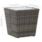 vidaXL Mesa de centro ratán PE y vidrio templado gris 41,5x41,5x43 cm vidaXL Mesa de centro ratán PE y vidrio templado gris 41,5x41,5x43 cm