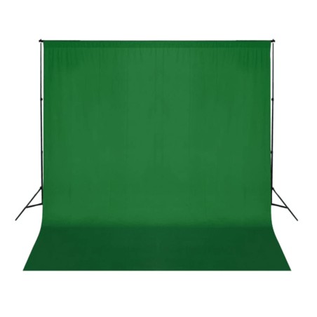 vidaXL Telón de fondo para fotografía algodón verde 300x300 cm croma