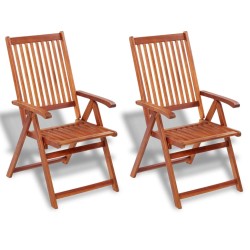 vidaXL Sillas plegables de jardín 2 uds madera maciza acacia marrón 
