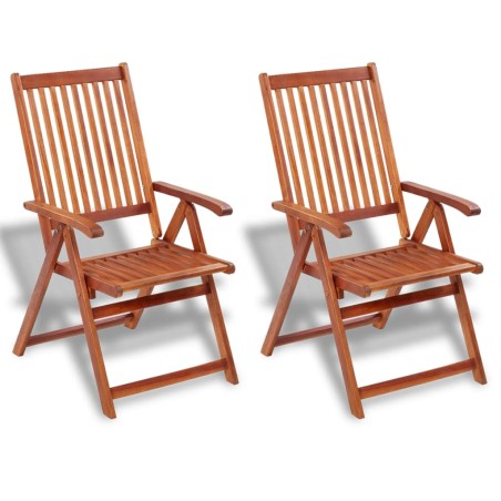 vidaXL Sillas plegables de jardín 2 uds madera maciza acacia marrón 