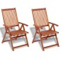 vidaXL Sillas plegables de jardín 2 uds madera maciza acacia marrón 