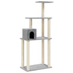 vidaXL Rascador para gatos con postes de sisal gris claro 147 cm