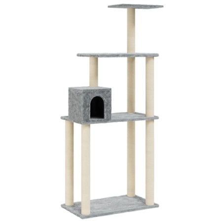 vidaXL Rascador para gatos con postes de sisal gris claro 147 cm