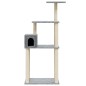 vidaXL Rascador para gatos con postes de sisal gris claro 147 cm vidaXL Rascador para gatos con postes de sisal gris claro 147 cm