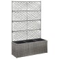 vidaXL Enrejado y arriate 3 macetas ratán sintético gris 83x30x130 cm vidaXL Enrejado y arriate 3 macetas ratán sintético gris 83x30x130 cm