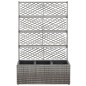 vidaXL Enrejado y arriate 3 macetas ratán sintético gris 83x30x130 cm vidaXL Enrejado y arriate 3 macetas ratán sintético gris 83x30x130 cm