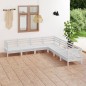 vidaXL Juego de muebles de jardín 7 piezas madera maciza pino blanco vidaXL Juego de muebles de jardín 7 piezas madera maciza pino blanco