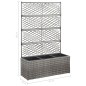 vidaXL Enrejado y arriate 3 macetas ratán sintético gris 83x30x130 cm vidaXL Enrejado y arriate 3 macetas ratán sintético gris 83x30x130 cm