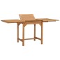 vidaXL Mesa de jardín extensible madera teca maciza (110-160)x80x75cm