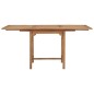 vidaXL Mesa de jardín extensible madera teca maciza (110-160)x80x75cm
