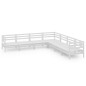 vidaXL Juego de muebles de jardín 7 piezas madera maciza pino blanco vidaXL Juego de muebles de jardín 7 piezas madera maciza pino blanco