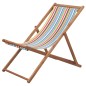 vidaXL Silla de playa plegable estructura madera y tela multicolor