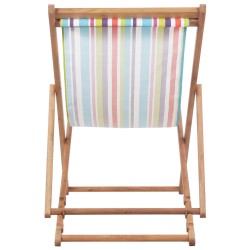 vidaXL Silla de playa plegable estructura madera y tela multicolor