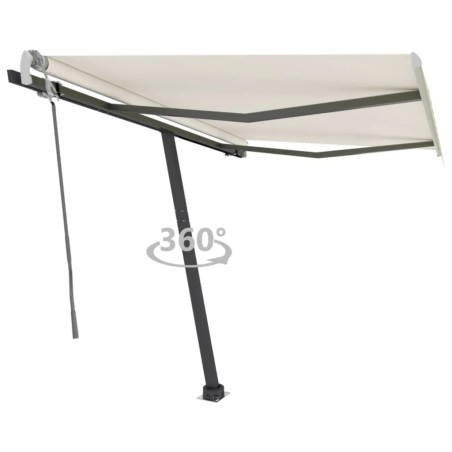 vidaXL Toldo de pie retráctil manual crema 300x250 cm