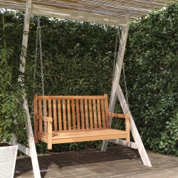 vidaXL Banco balancín de madera maciza de teca 114x60x64 cm