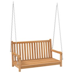 vidaXL Banco balancín de madera maciza de teca 114x60x64 cm