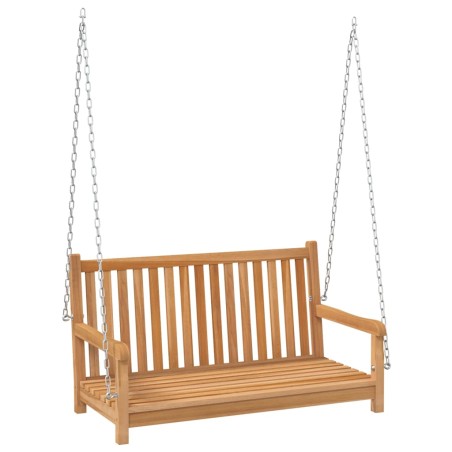 vidaXL Banco balancín de madera maciza de teca 114x60x64 cm
