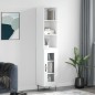 vidaXL Aparador alto madera contrachapada blanco 34,5x34x180 cm