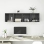 vidaXL Armario pared 4 uds madera contrachapada gris brillo 37x37x37cm vidaXL Armario pared 4 uds madera contrachapada gris brillo 37x37x37cm