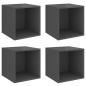 vidaXL Armario pared 4 uds madera contrachapada gris brillo 37x37x37cm vidaXL Armario pared 4 uds madera contrachapada gris brillo 37x37x37cm