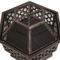 vidaXL Brasero rústico con atizador acero XXL 62x54x56 cm