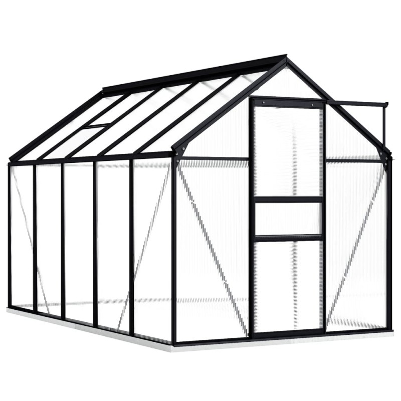 vidaXL Invernadero con estructura base aluminio gris antracita 5,89 m² vidaXL Invernadero con estructura base aluminio gris antracita 5,89 m²