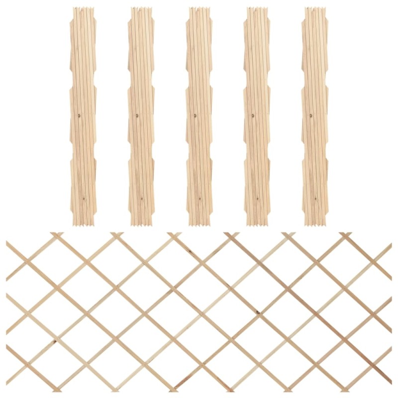 vidaXL Vallas enrejado 5 uds madera maciza de abeto 180x80 cm