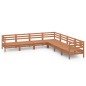 vidaXL Juego muebles de jardín 7 pzas madera maciza pino marrón miel vidaXL Juego muebles de jardín 7 pzas madera maciza pino marrón miel