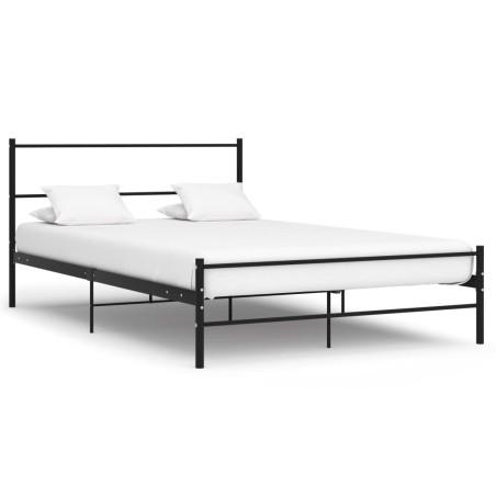 vidaXL Estructura de cama de metal negro 140x200 cm