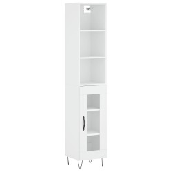 vidaXL Aparador alto madera contrachapada blanco 34,5x34x180 cm