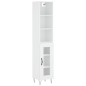 vidaXL Aparador alto madera contrachapada blanco 34,5x34x180 cm
