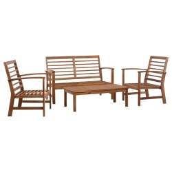 vidaXL Juego de muebles de jardín 4 piezas madera maciza de acacia