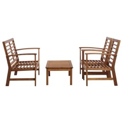 vidaXL Juego de muebles de jardín 4 piezas madera maciza de acacia