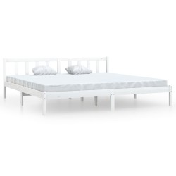 vidaXL Estructura de cama de madera maciza de pino blanca 200x200 cm