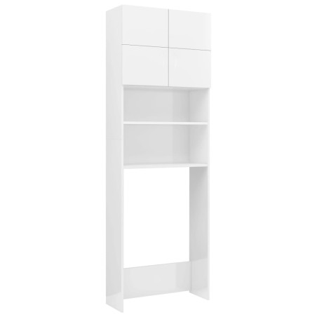 vidaXL Armario para lavadora blanco brillante 64x25,5x190 cm