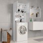 vidaXL Armario para lavadora blanco brillante 64x25,5x190 cm