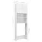 vidaXL Armario para lavadora blanco brillante 64x25,5x190 cm