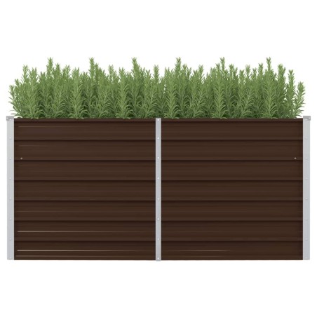 vidaXL Mesa de cultivo de acero galvanizado marrón 160x80x77 cm