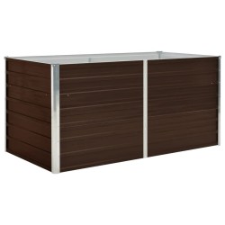 vidaXL Mesa de cultivo de acero galvanizado marrón 160x80x77 cm