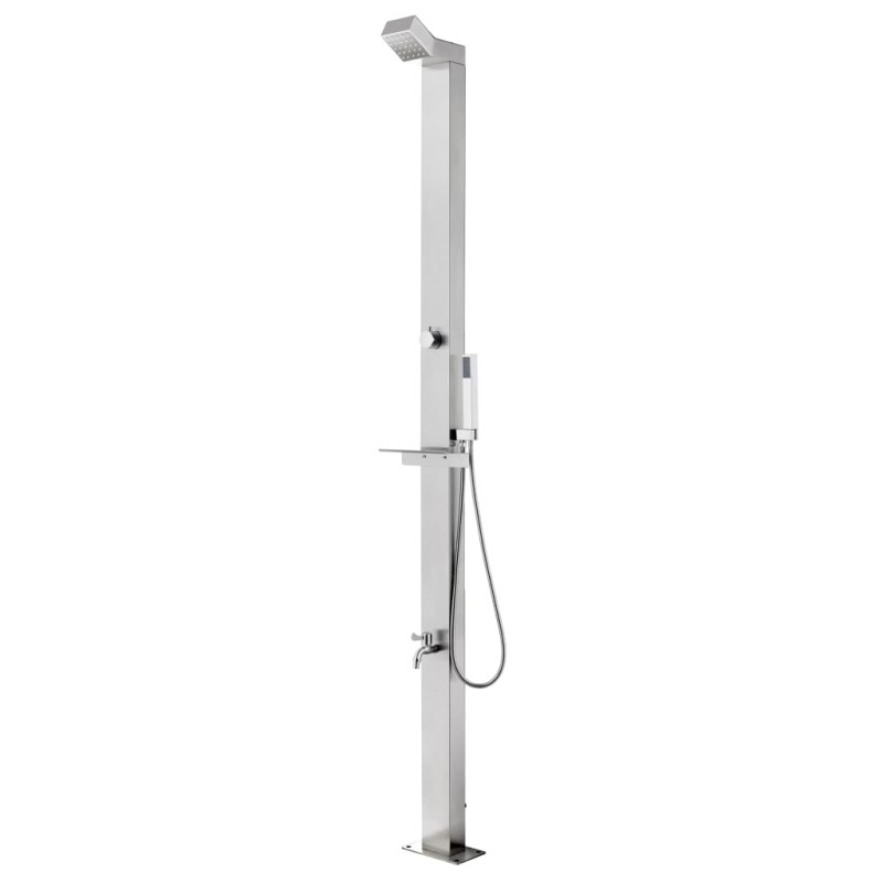 vidaXL Ducha de jardín acero inoxidable 220 cm vidaXL Ducha de jardín acero inoxidable 220 cm
