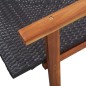 vidaXL Tumbona de ratán sintético y madera maciza de acacia negro vidaXL Tumbona de ratán sintético y madera maciza de acacia negro