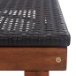 vidaXL Tumbona de ratán sintético y madera maciza de acacia negro vidaXL Tumbona de ratán sintético y madera maciza de acacia negro