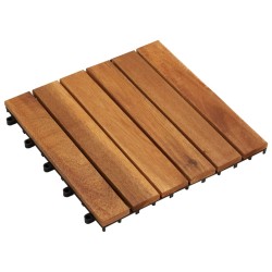 vidaXL Baldosas de terraza diseño vertical 10 unidades acacia 30x30 cm 