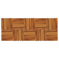 vidaXL Baldosas de terraza diseño vertical 10 unidades acacia 30x30 cm 