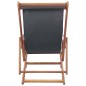 vidaXL Silla de playa plegable de tela y estructura de madera gris vidaXL Silla de playa plegable de tela y estructura de madera gris